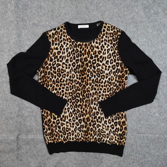 Equipment Sweaters - Equipment Femme Sweater Womens Small Silk Wool Leopard Animal Crew Neck Pullover